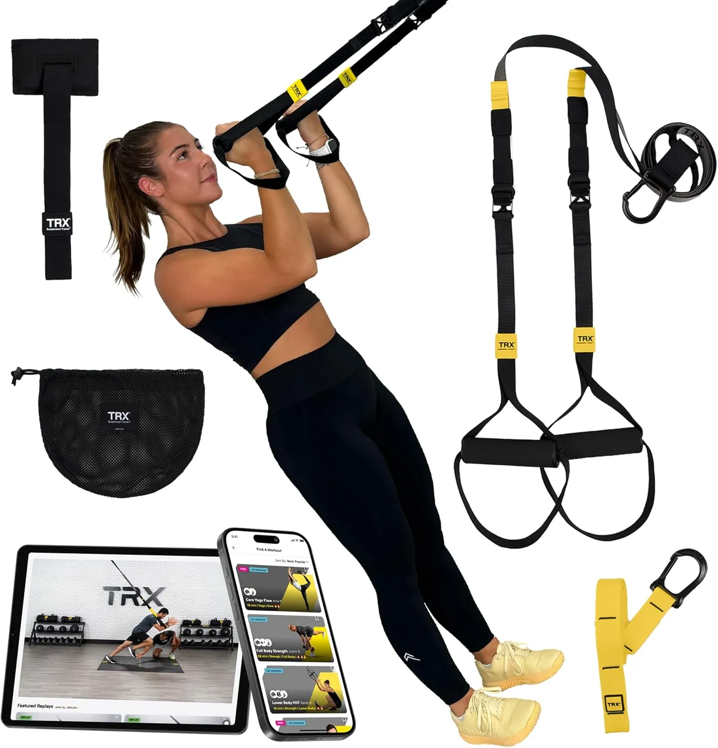 TRX GO Suspension Trainer System, Full-Body Workout for All Levels & Goals, Lightweight & Portable, Fast, Fun & Effective Workouts, Home Gym