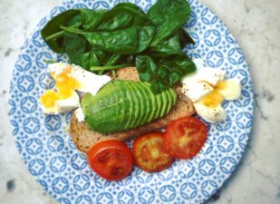 Plate with healthy food