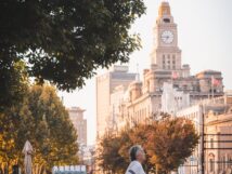 older women exercising in city