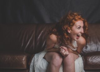 happy laughing woman